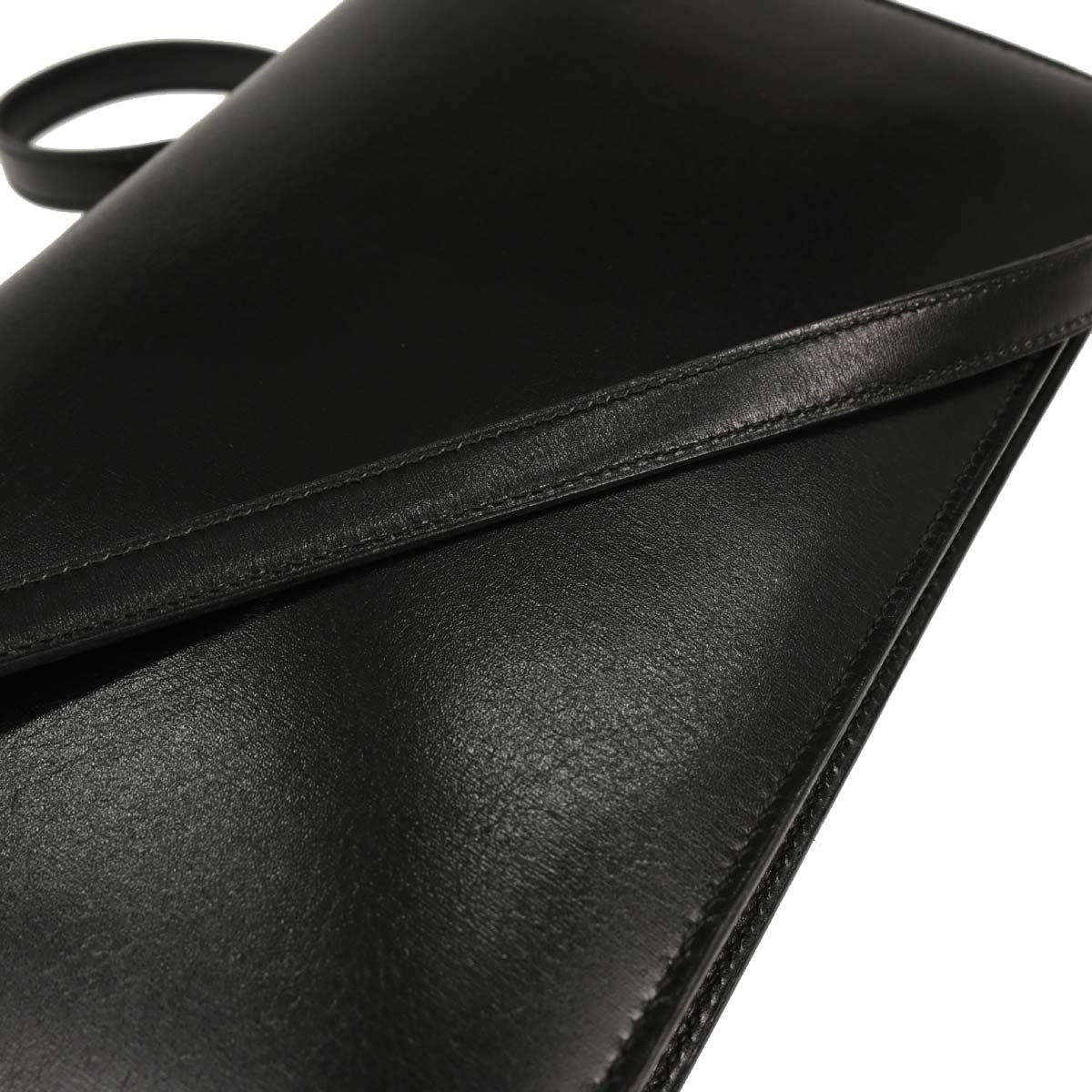 Hermes 1989 Black Box Calf Lydie 2way Clutch Shoulder Bag