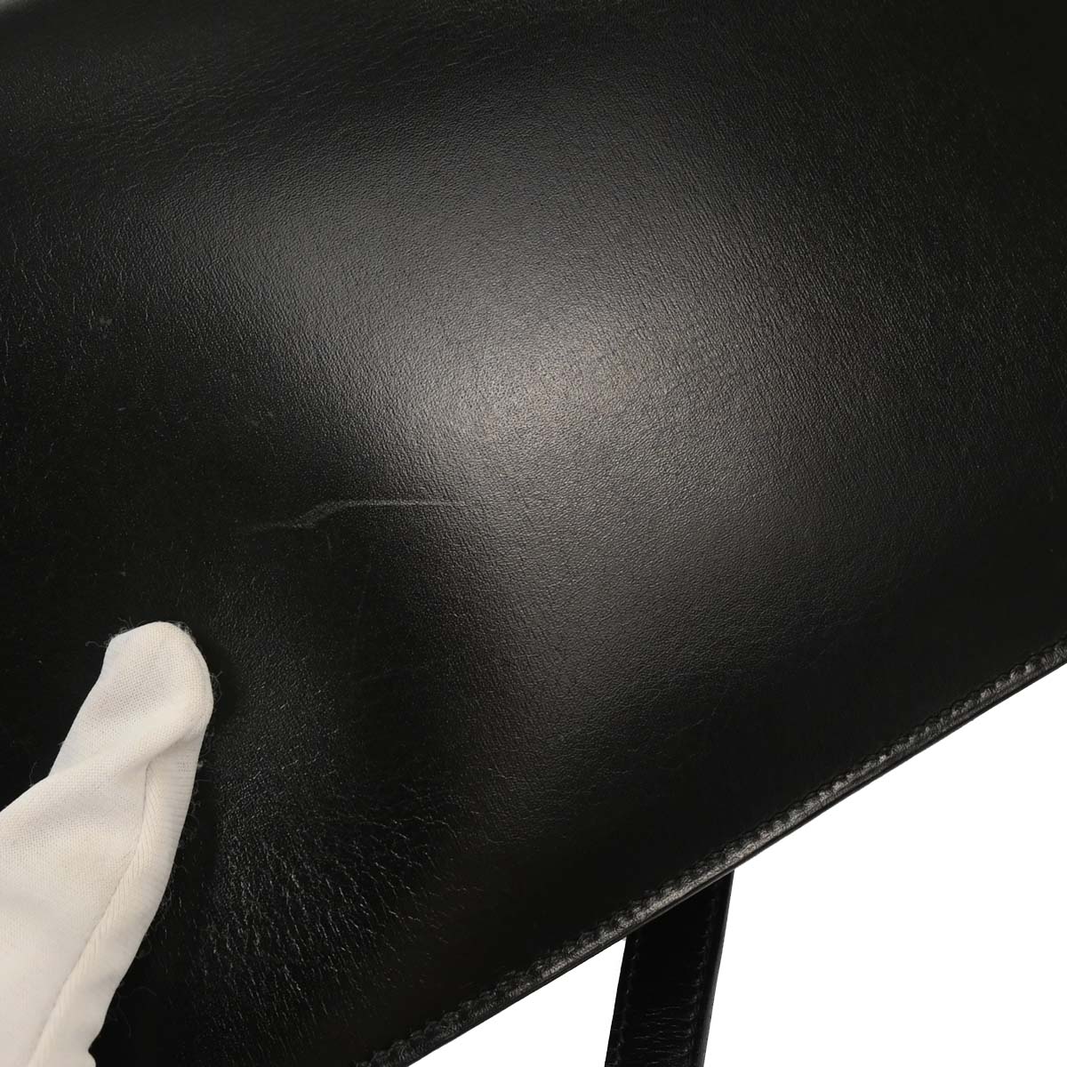 Hermes 1989 Black Box Calf Lydie 2way Clutch Shoulder Bag