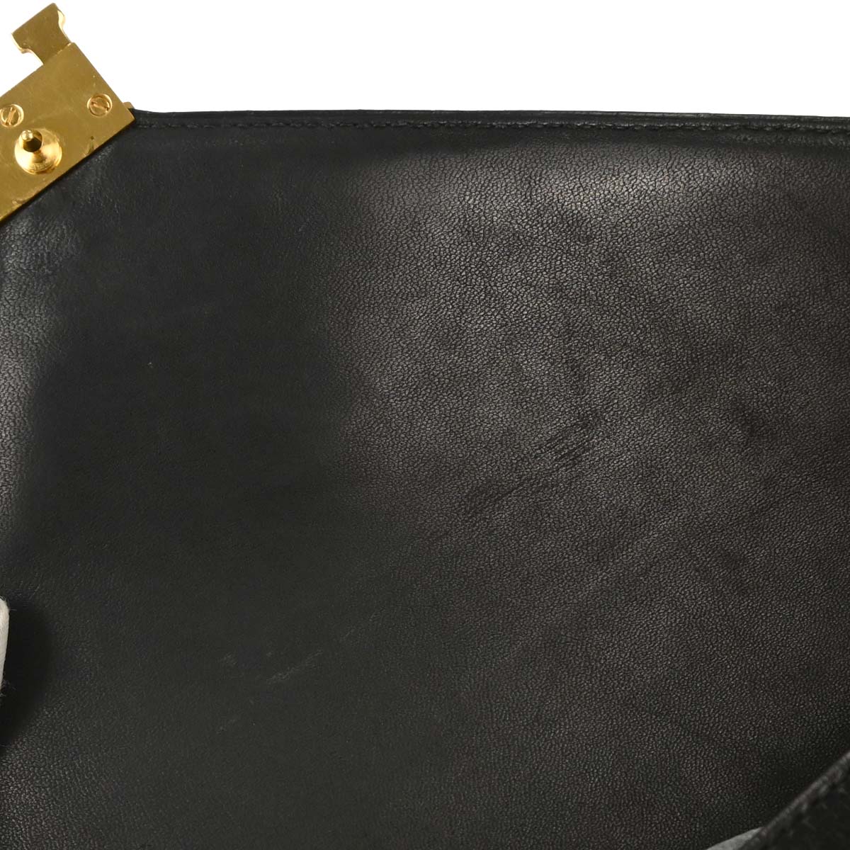 Hermes 1989 Black Box Calf Lydie 2way Clutch Shoulder Bag