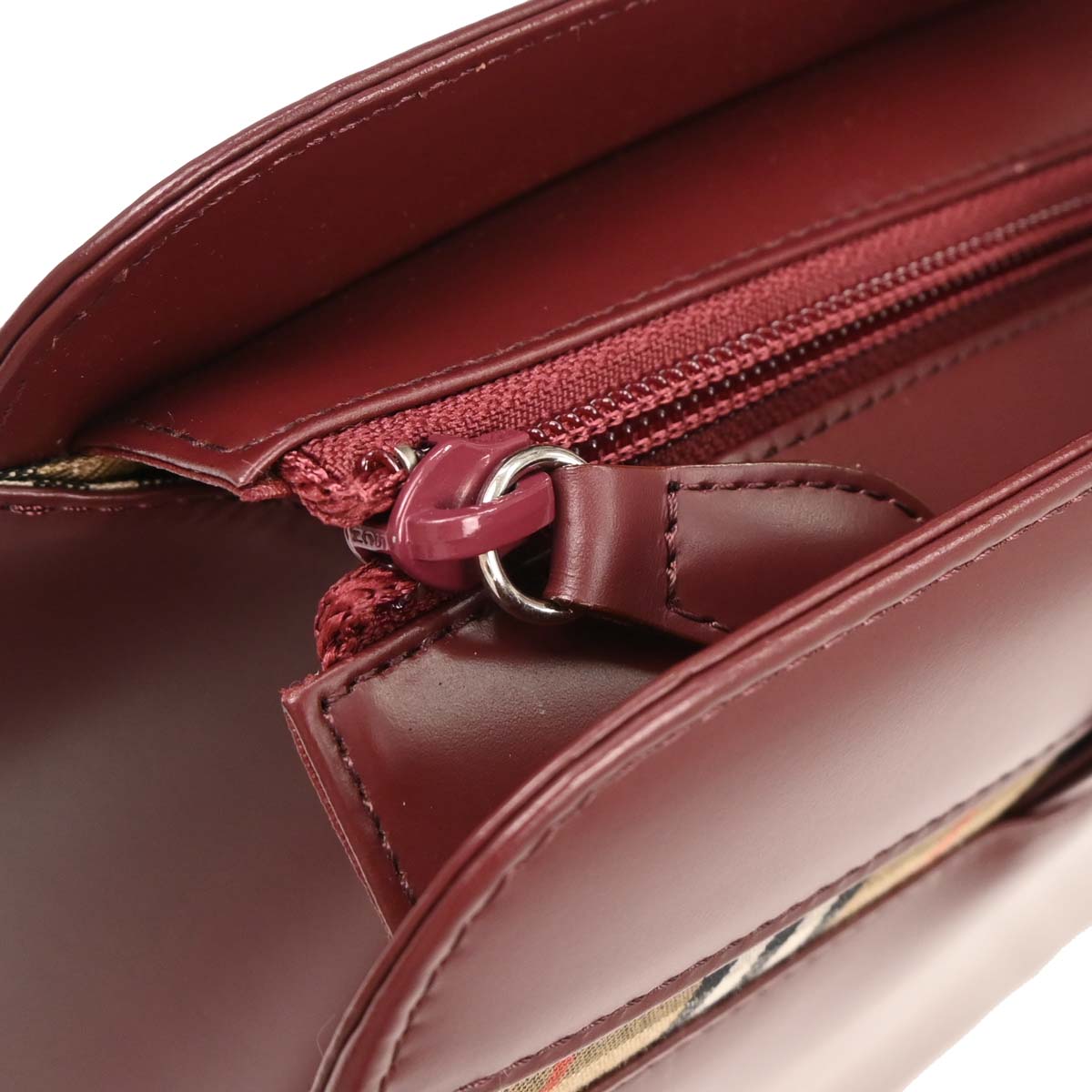 Burberry Bordeaux Leather Handbag