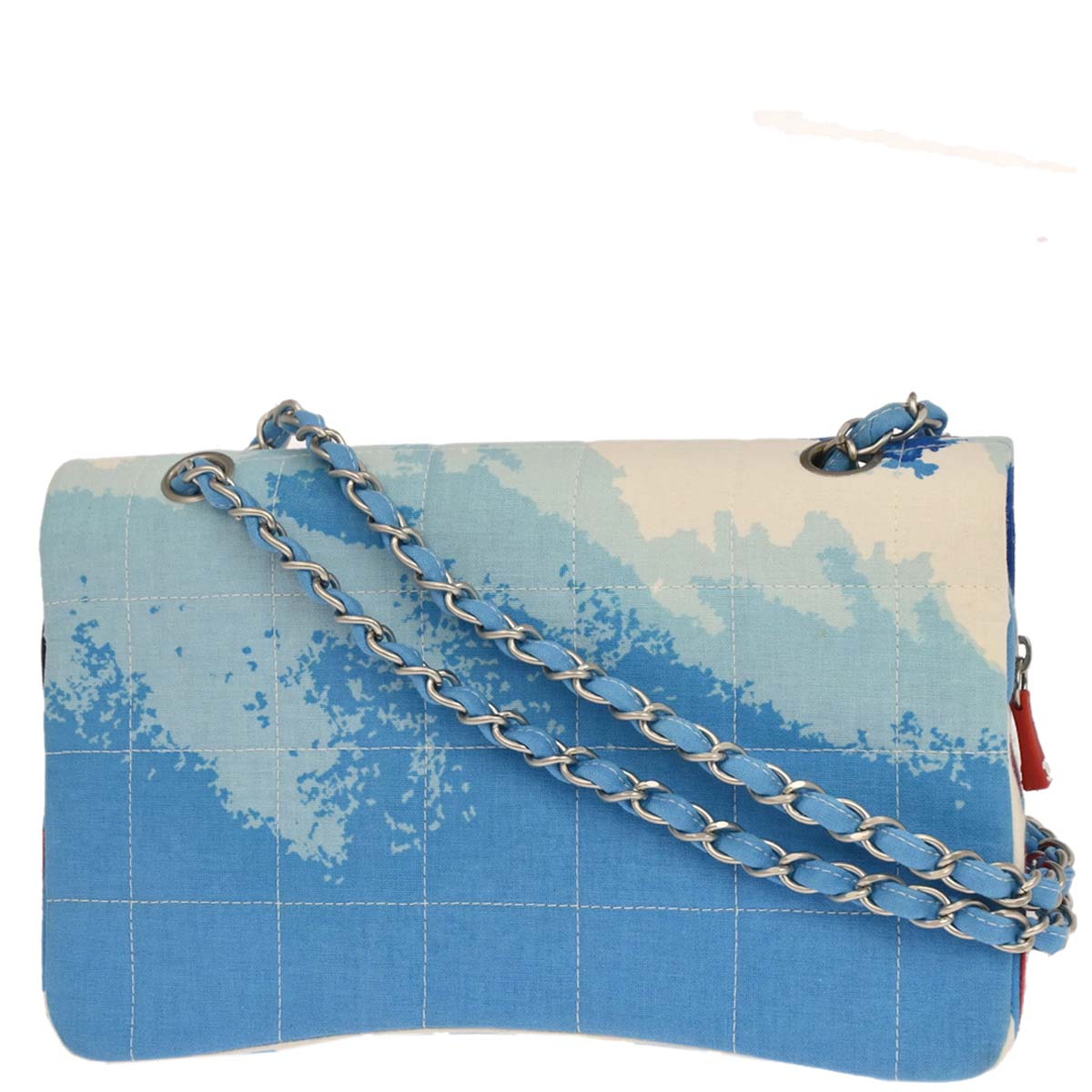 Chanel 2002-2003 Blue Canvas Surf Line Choco Bar Shoulder Bag