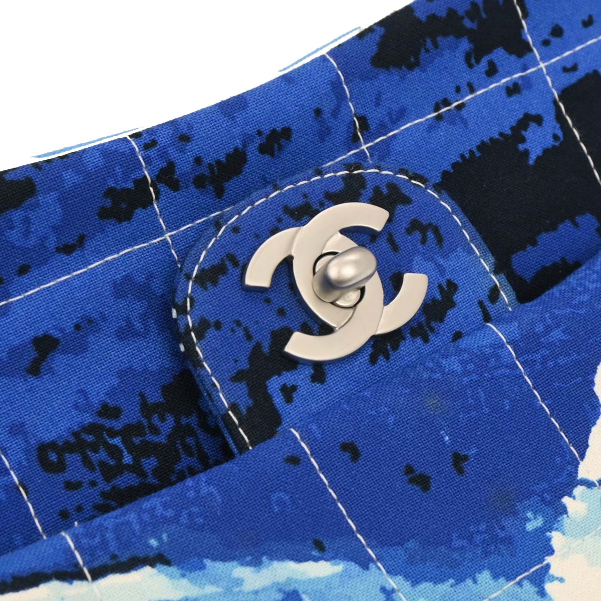 Chanel 2002-2003 Blue Canvas Surf Line Choco Bar Shoulder Bag