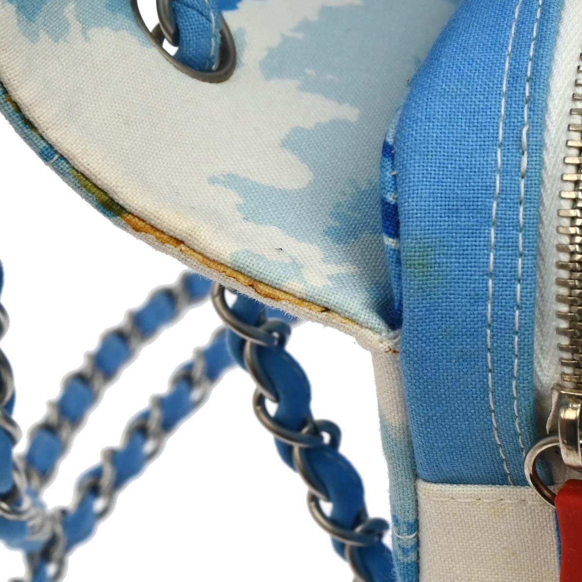 Chanel 2002-2003 Blue Canvas Surf Line Choco Bar Shoulder Bag