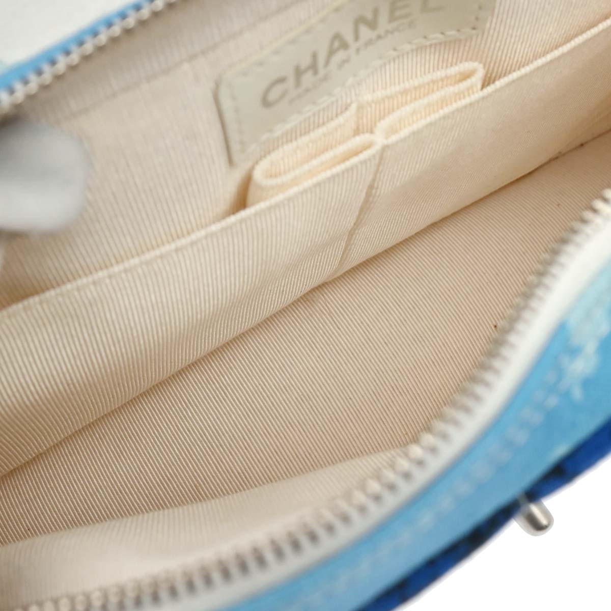 Chanel 2002-2003 Blue Canvas Surf Line Choco Bar Shoulder Bag