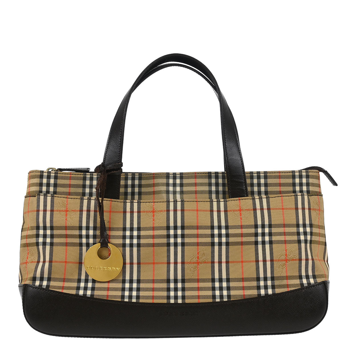 Burberry Beige Canvas House Check Tote Handbag