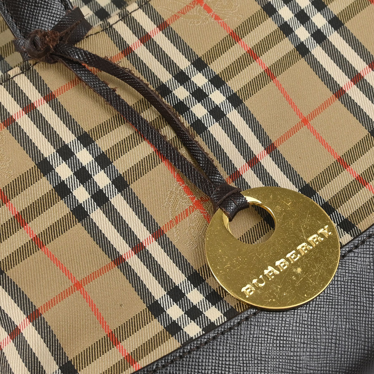 Burberry Beige Canvas House Check Tote Handbag