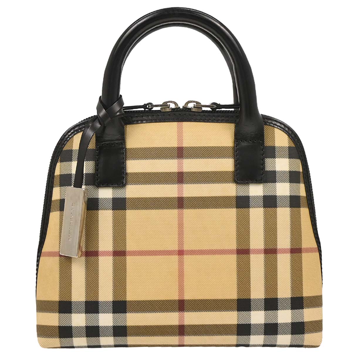 Burberry Beige PVC Burberry Check Handbag