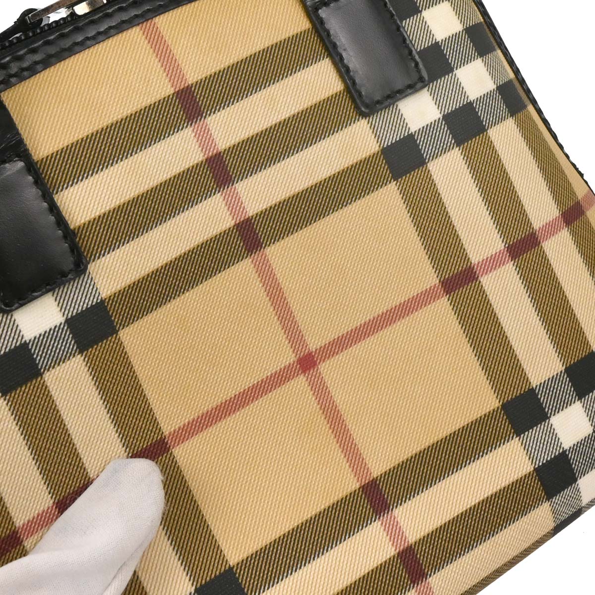 Burberry Beige PVC Burberry Check Handbag