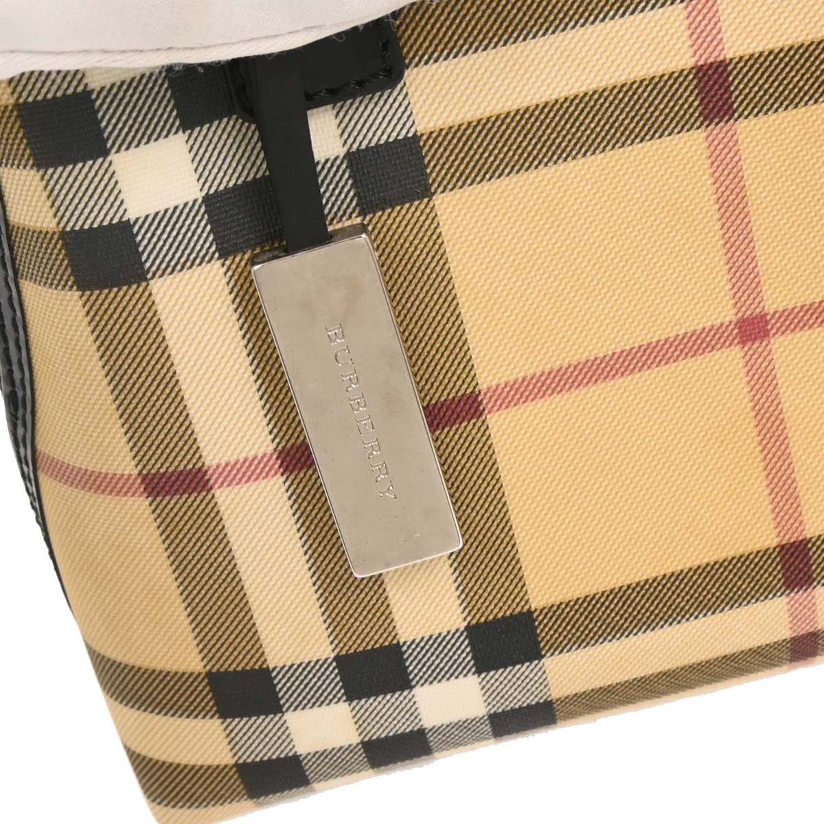 Burberry Beige PVC Burberry Check Handbag