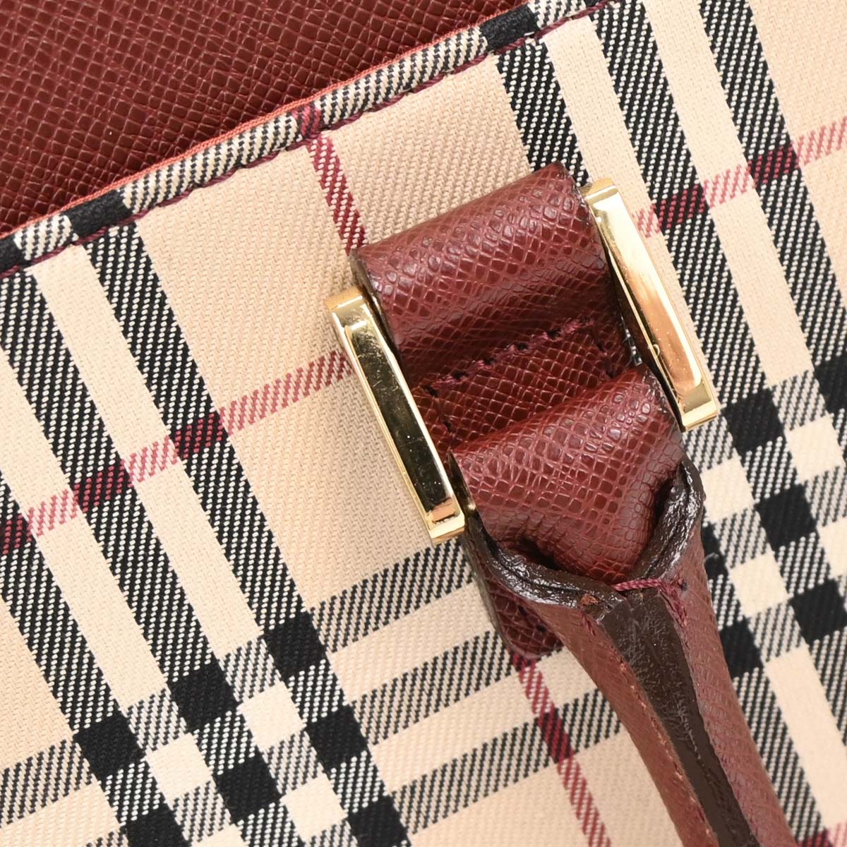 Burberry Beige Burberry Check Tote Handbag