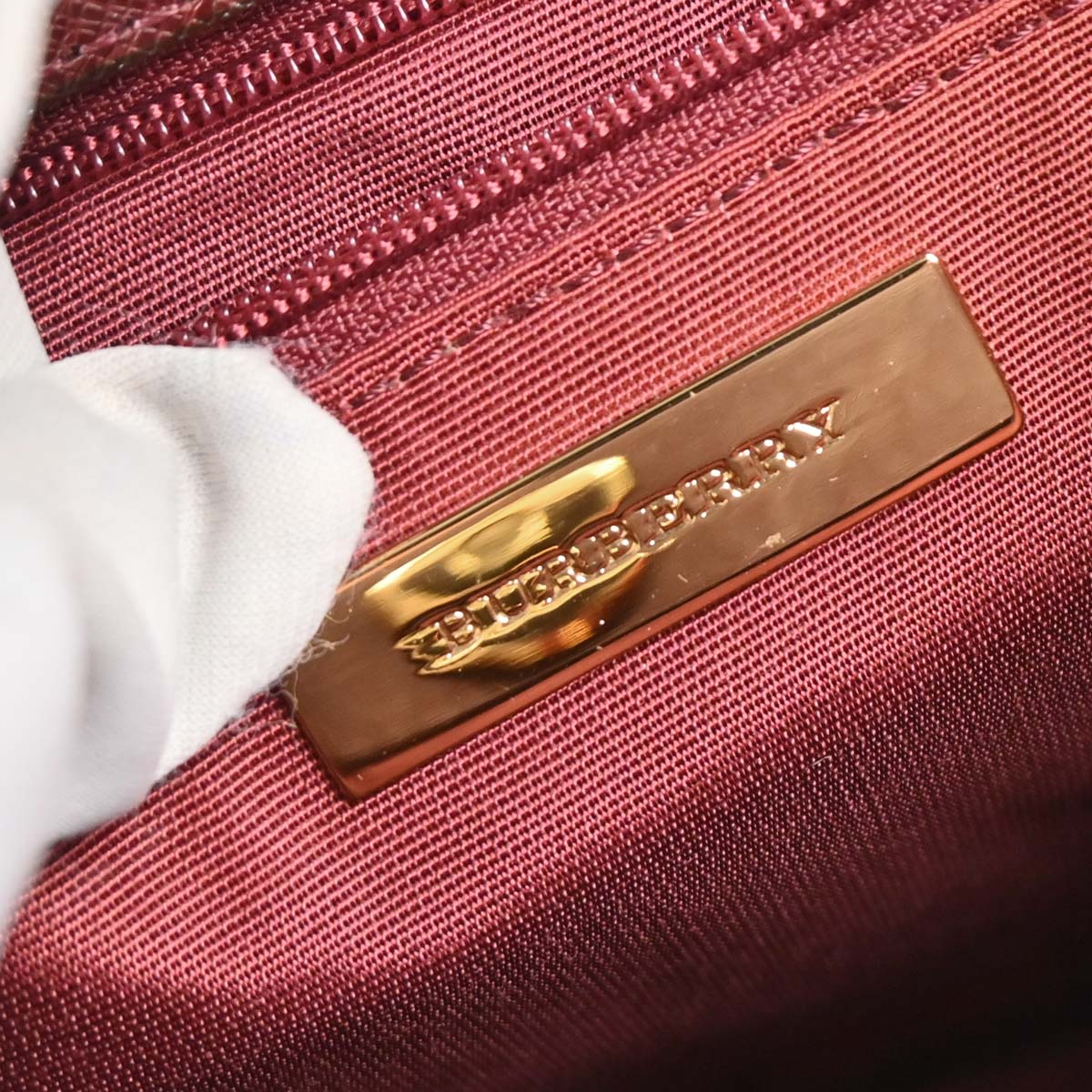 Burberry Beige Burberry Check Tote Handbag