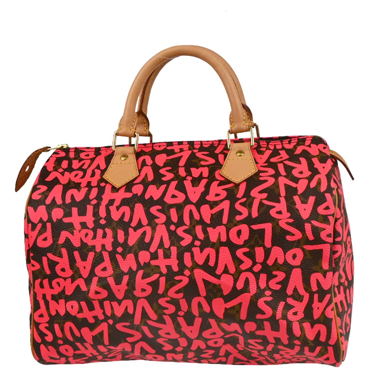 Louis Vuitton 2009 Pink Monogram Graffiti Speedy 30 Handbag M93704