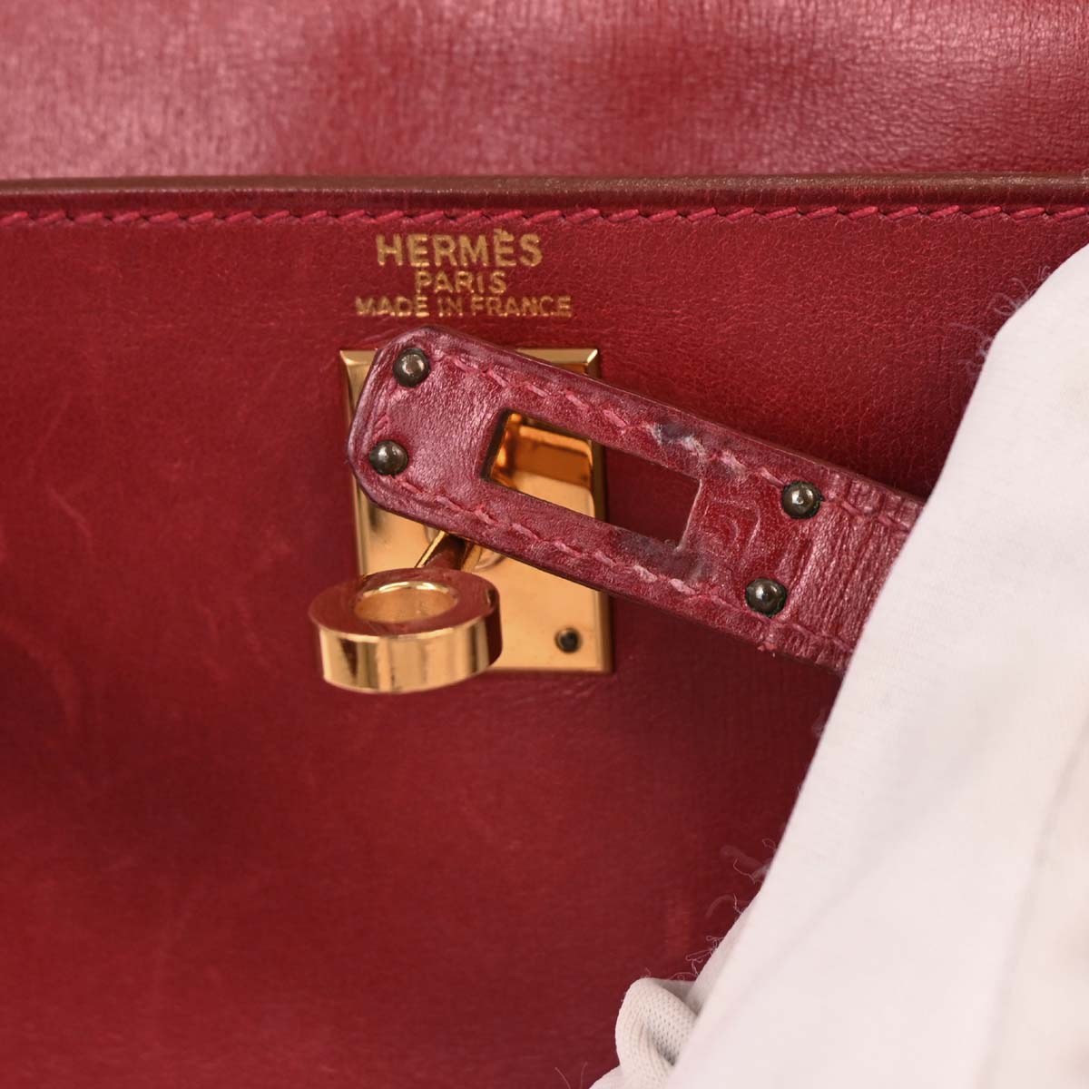 Hermes 1999 Rouge Vif Box Calf Kelly A Dos PM Backpack