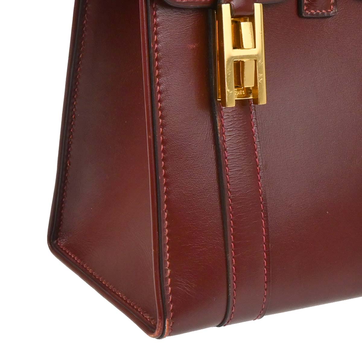 Hermes 1980 Rouge H Box Calf Drag 27 Handbag