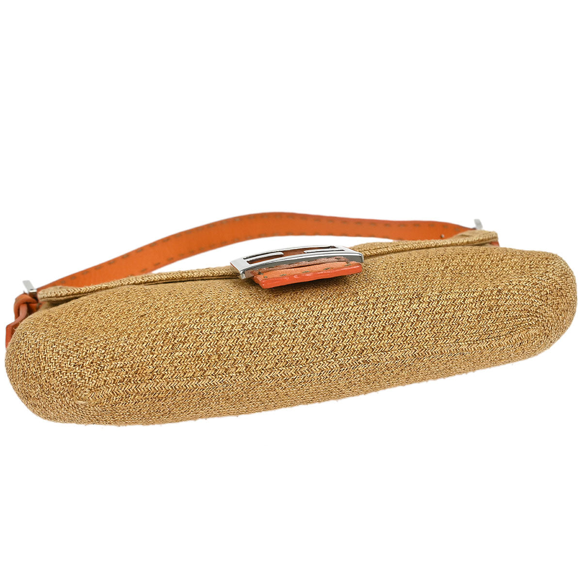 Fendi Beige Raffia Baguette Handbag
