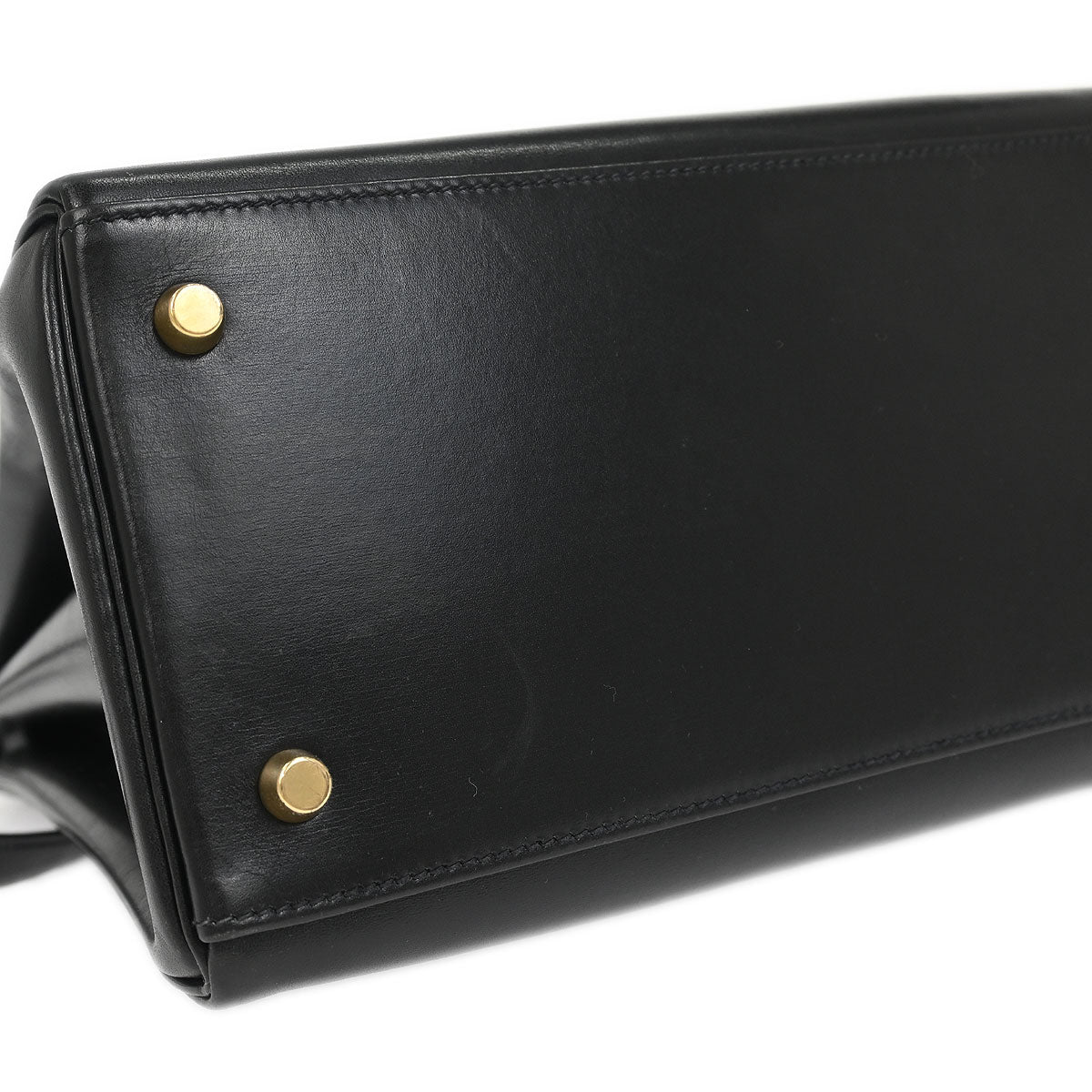 Hermes 1993 Black Box Calf Kelly 35 Retourne 2way Shoulder Handbag