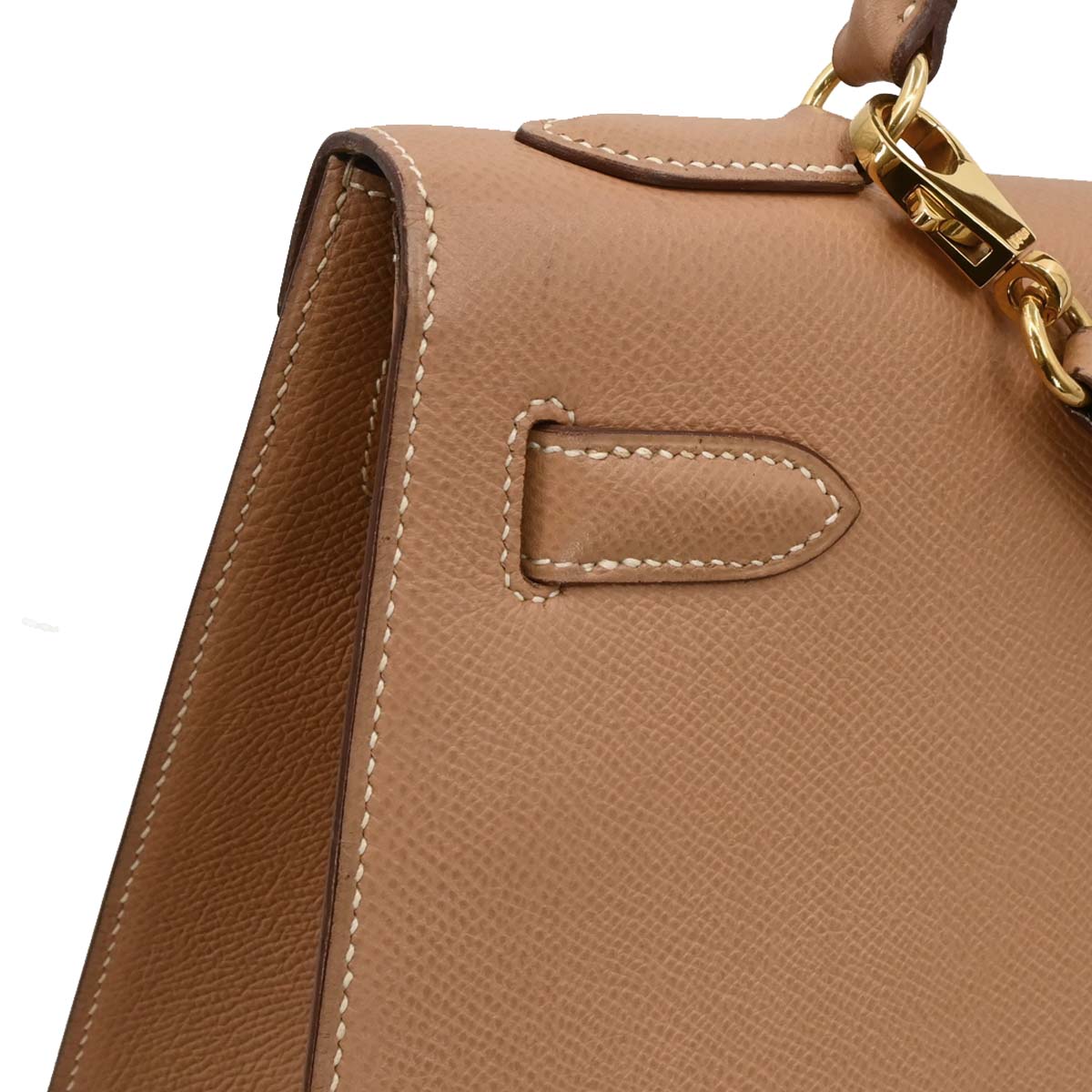Hermes 1993 Natural Courchevel Kelly 32 Sellier 2way Shoulder Handbag