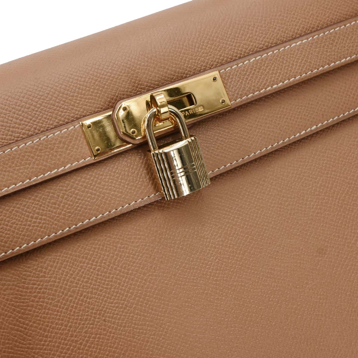Hermes 1993 Natural Courchevel Kelly 32 Sellier 2way Shoulder Handbag