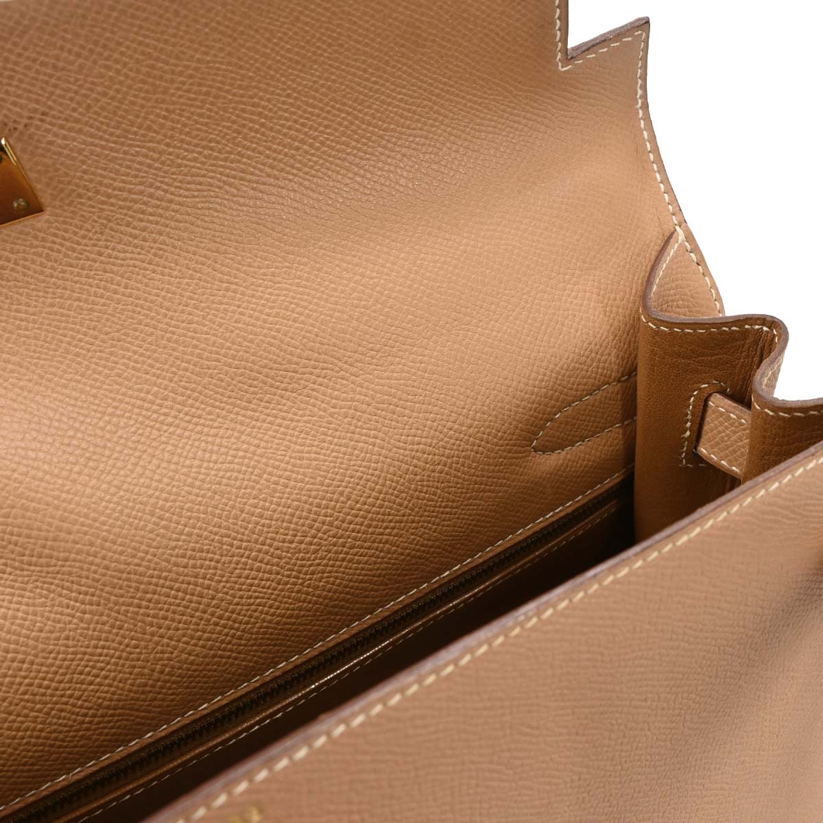 Hermes 1993 Natural Courchevel Kelly 32 Sellier 2way Shoulder Handbag
