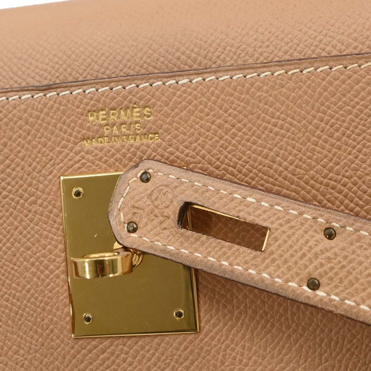 Hermes 1993 Natural Courchevel Kelly 32 Sellier 2way Shoulder Handbag