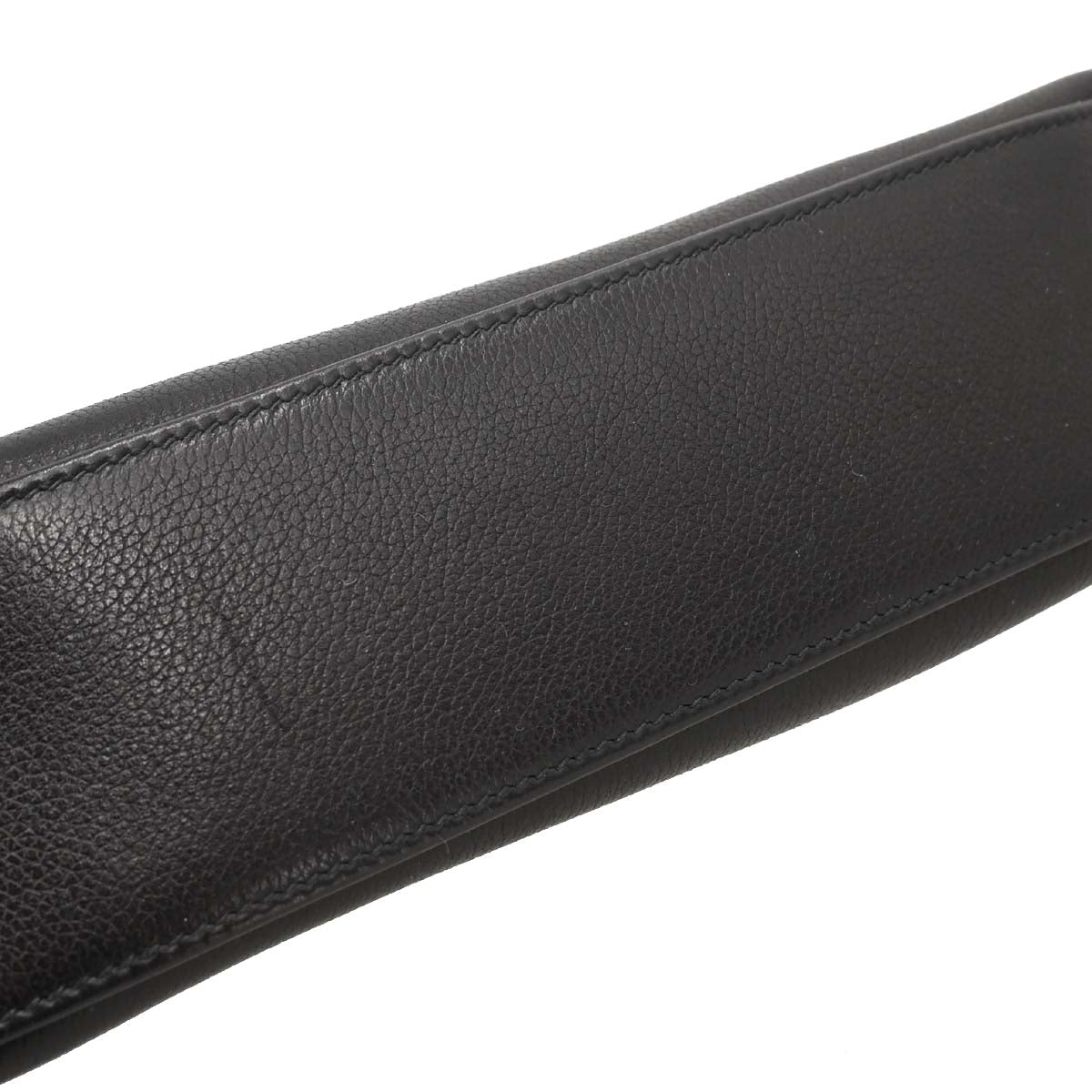 Hermes 2004 Black Evergrain Kelly Pochette Handbag
