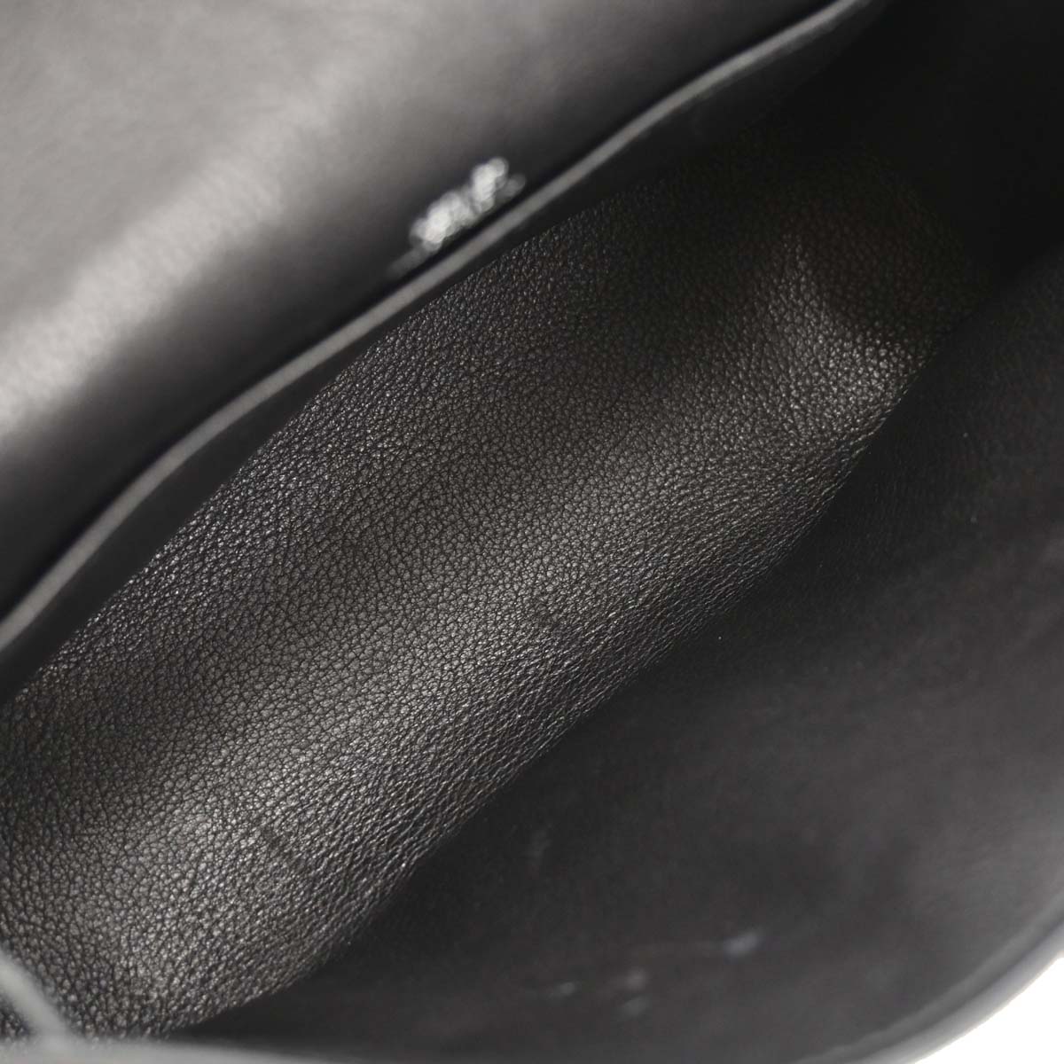 Hermes 2004 Black Evergrain Kelly Pochette Handbag