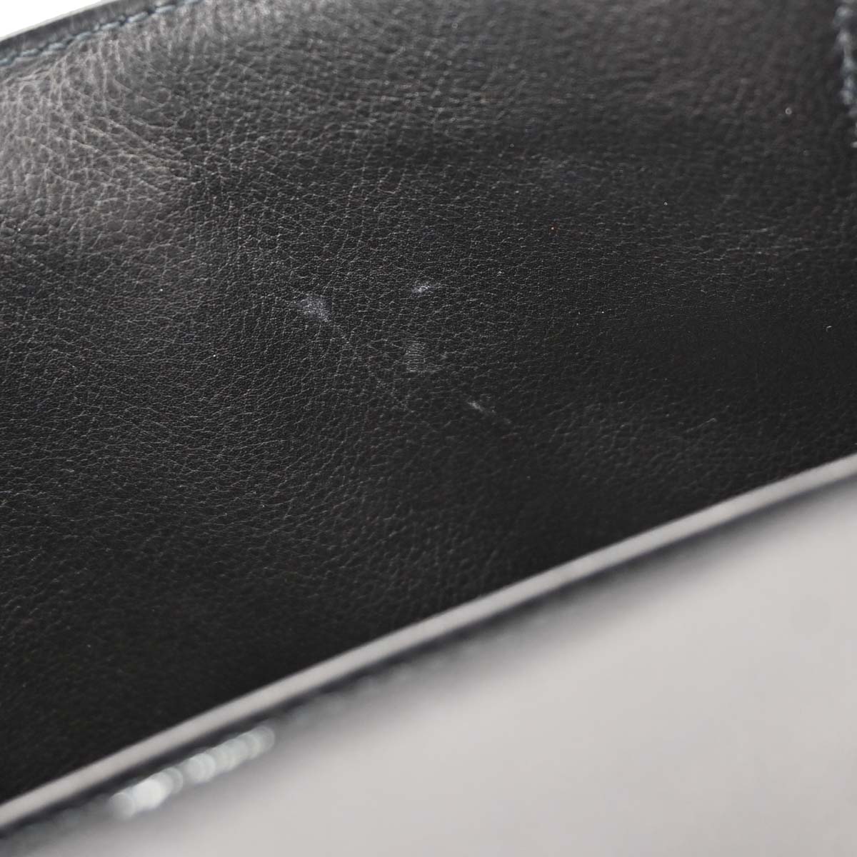Hermes 2004 Black Evergrain Kelly Pochette Handbag