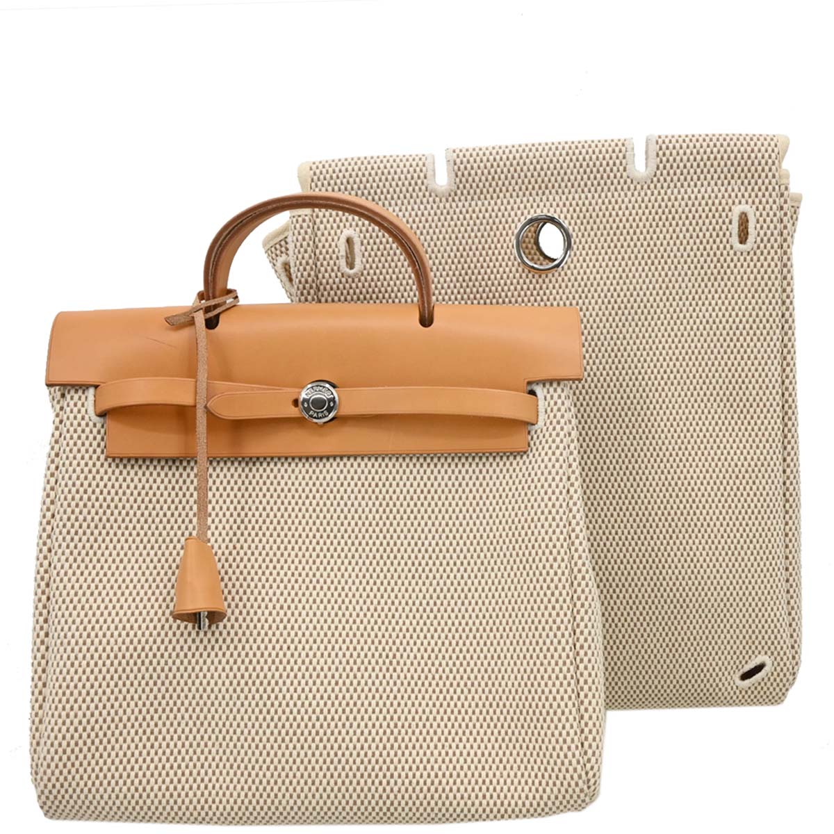 Hermes 2003 Natural Toile GM Herbag a Dos Backpack