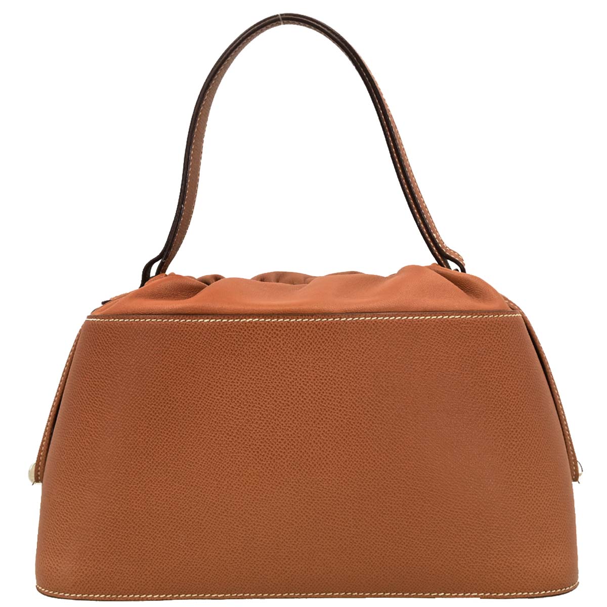 Hermes 2006 Cognac Epsom De Paris Drawstring Handbag