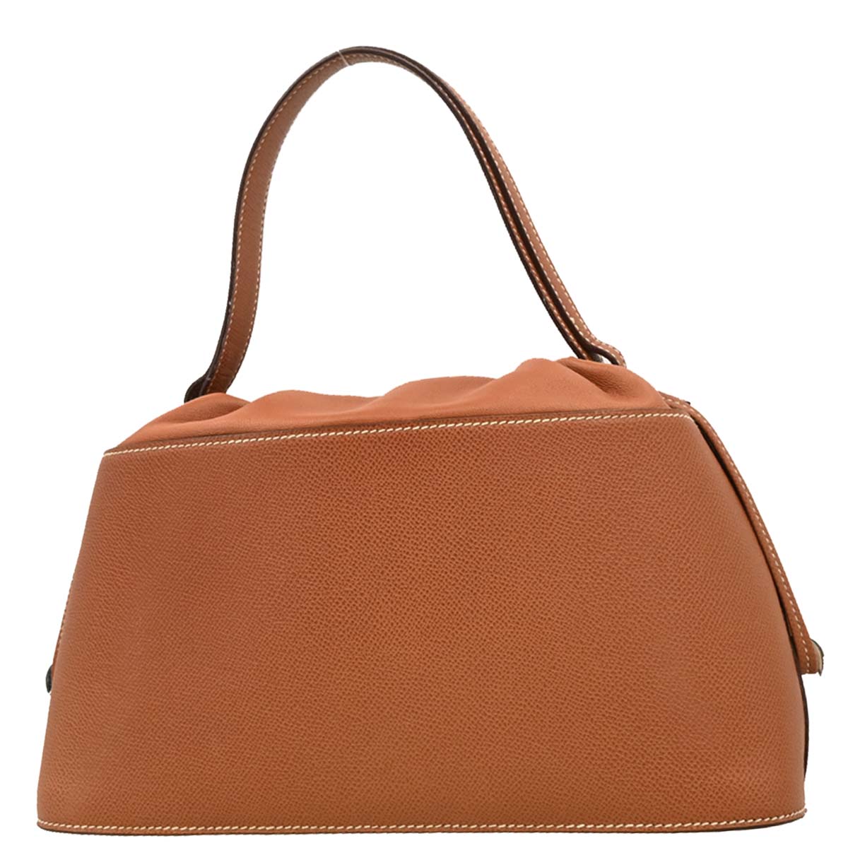 Hermes 2006 Cognac Epsom De Paris Drawstring Handbag
