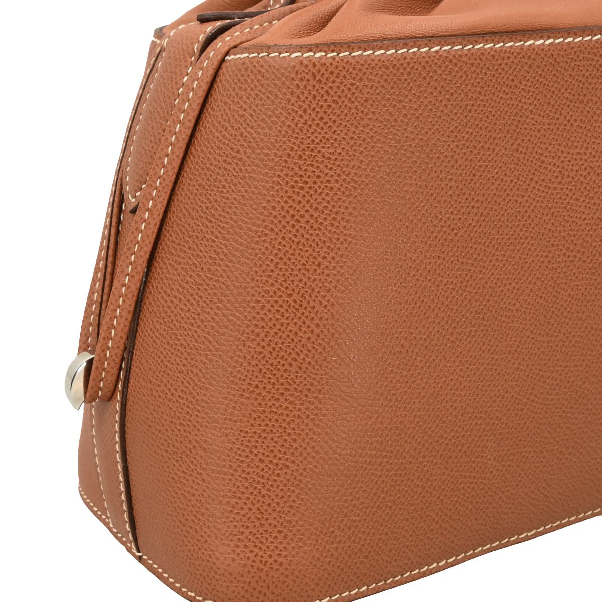 Hermes 2006 Cognac Epsom De Paris Drawstring Handbag