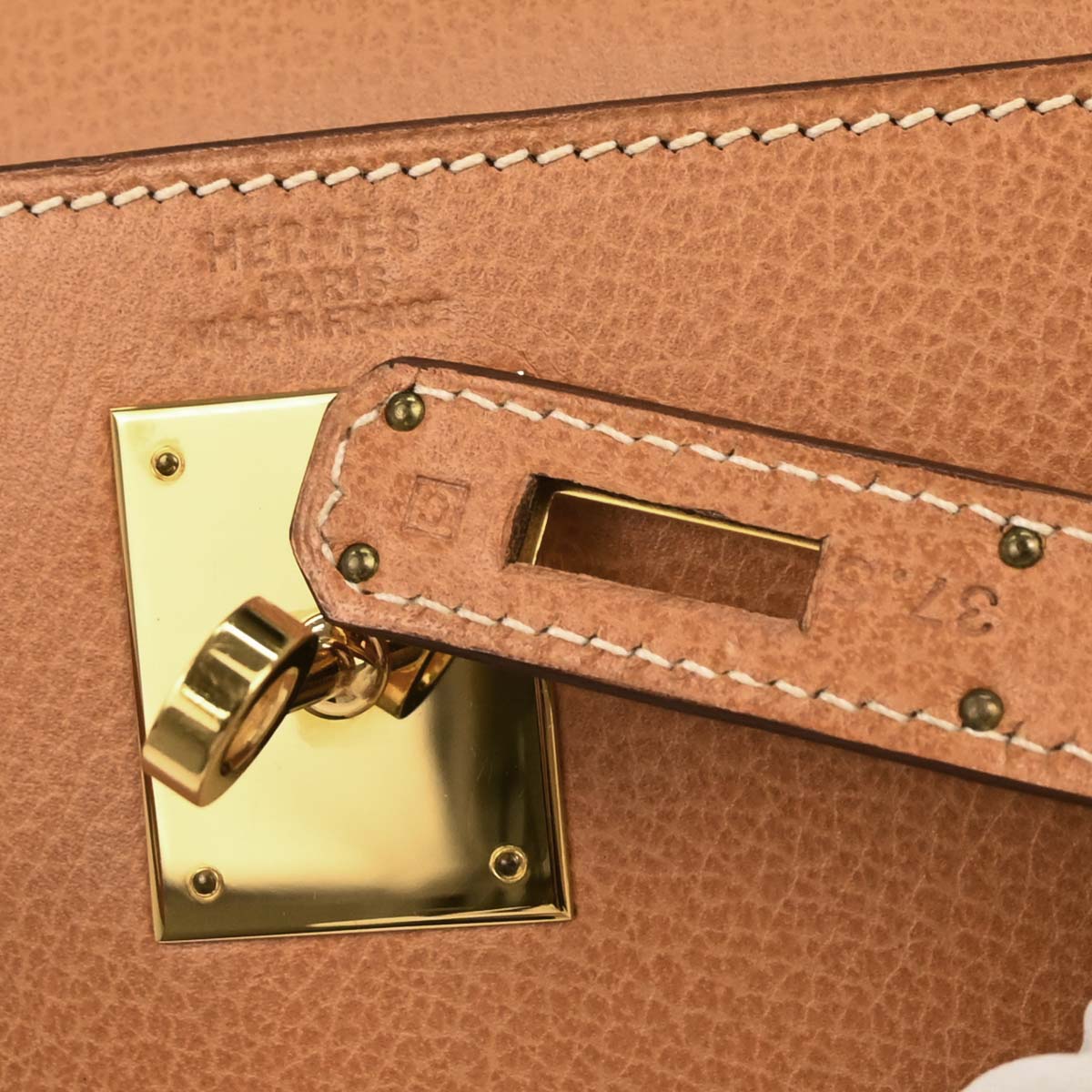 Hermes 2003 Natural Ardennes Kelly 32 Sellier 2way Shoulder Handbag
