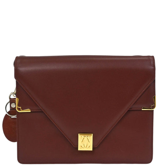 Cartier Bordeaux Leather Must de Cartier Shoulder Bag