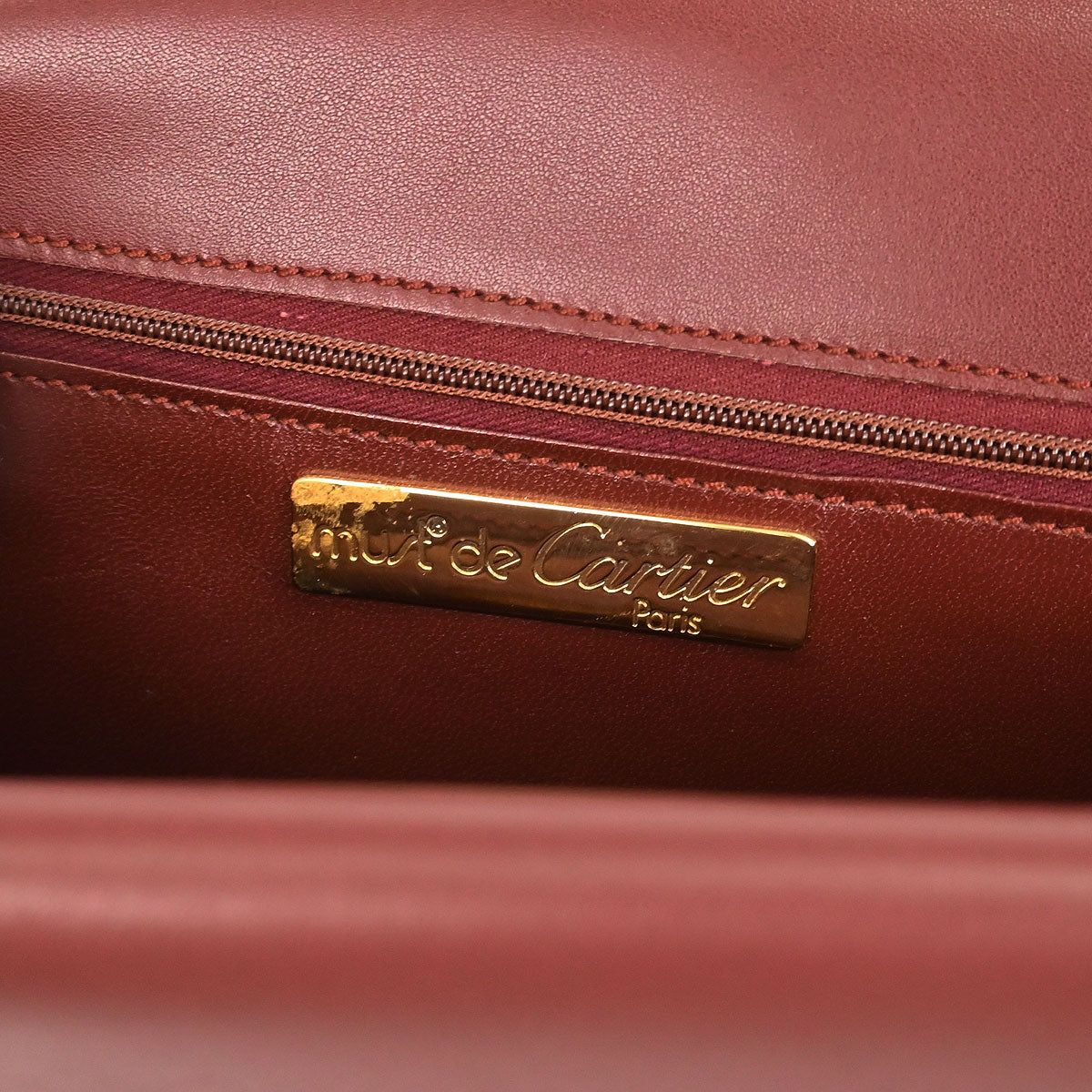 Cartier Bordeaux Leather Must de Cartier Shoulder Bag