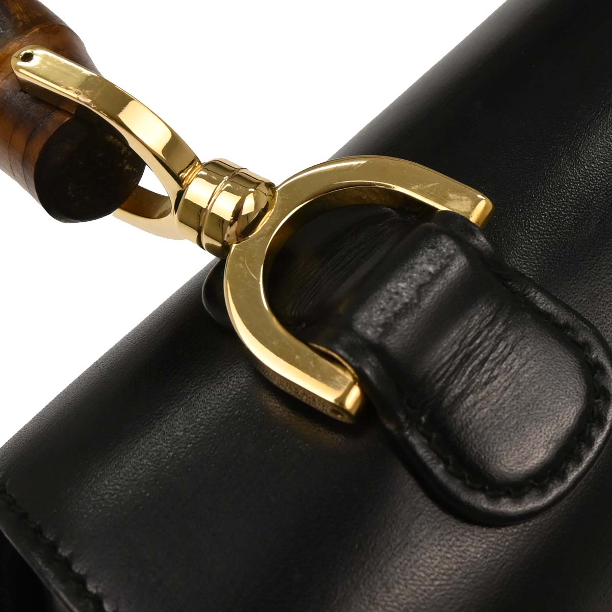 Gucci Black Bamboo 2way Shoulder Handbag