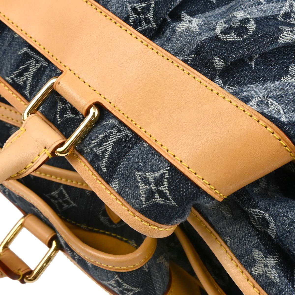 Louis Vuitton 2006 Blue Monogram Denim Cabas Raye GM 2way Shoulder Tote M95336