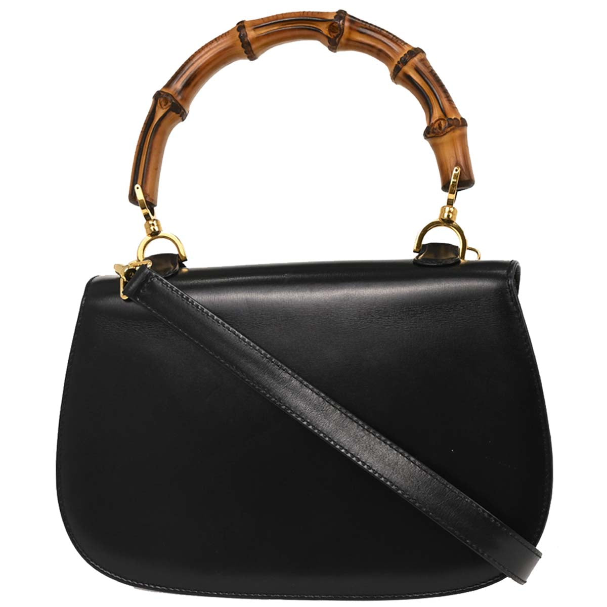Gucci Black Bamboo 2way Shoulder Handbag