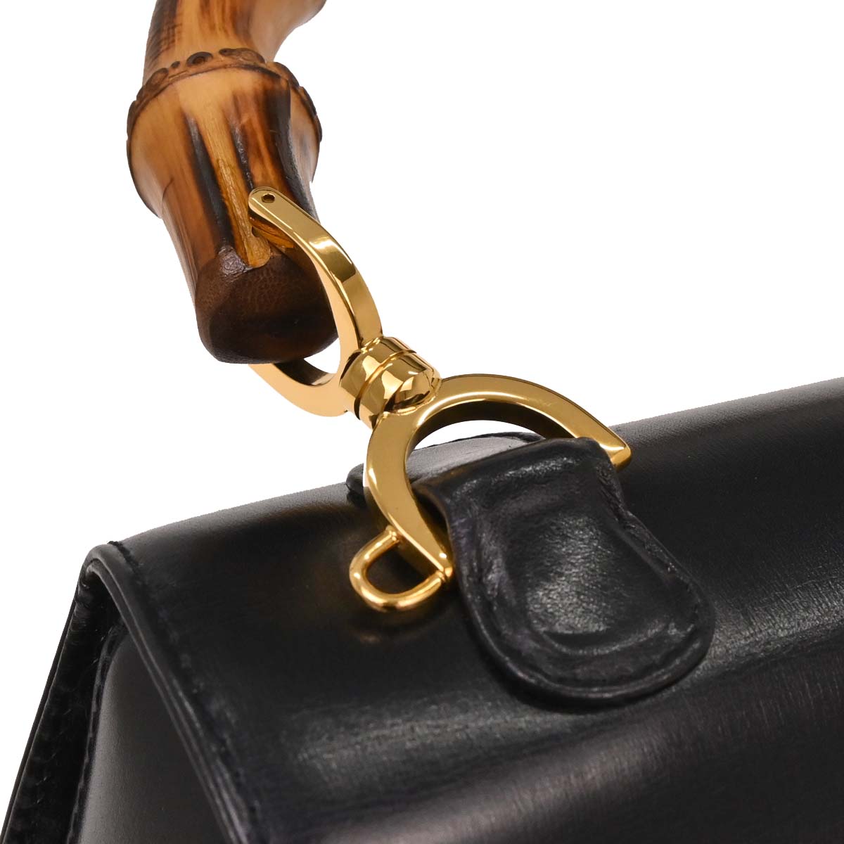 Gucci Black Bamboo 2way Shoulder Handbag