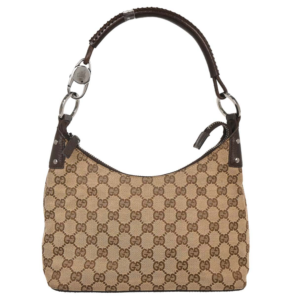 Gucci Beige Canvas GG Hobo Handbag