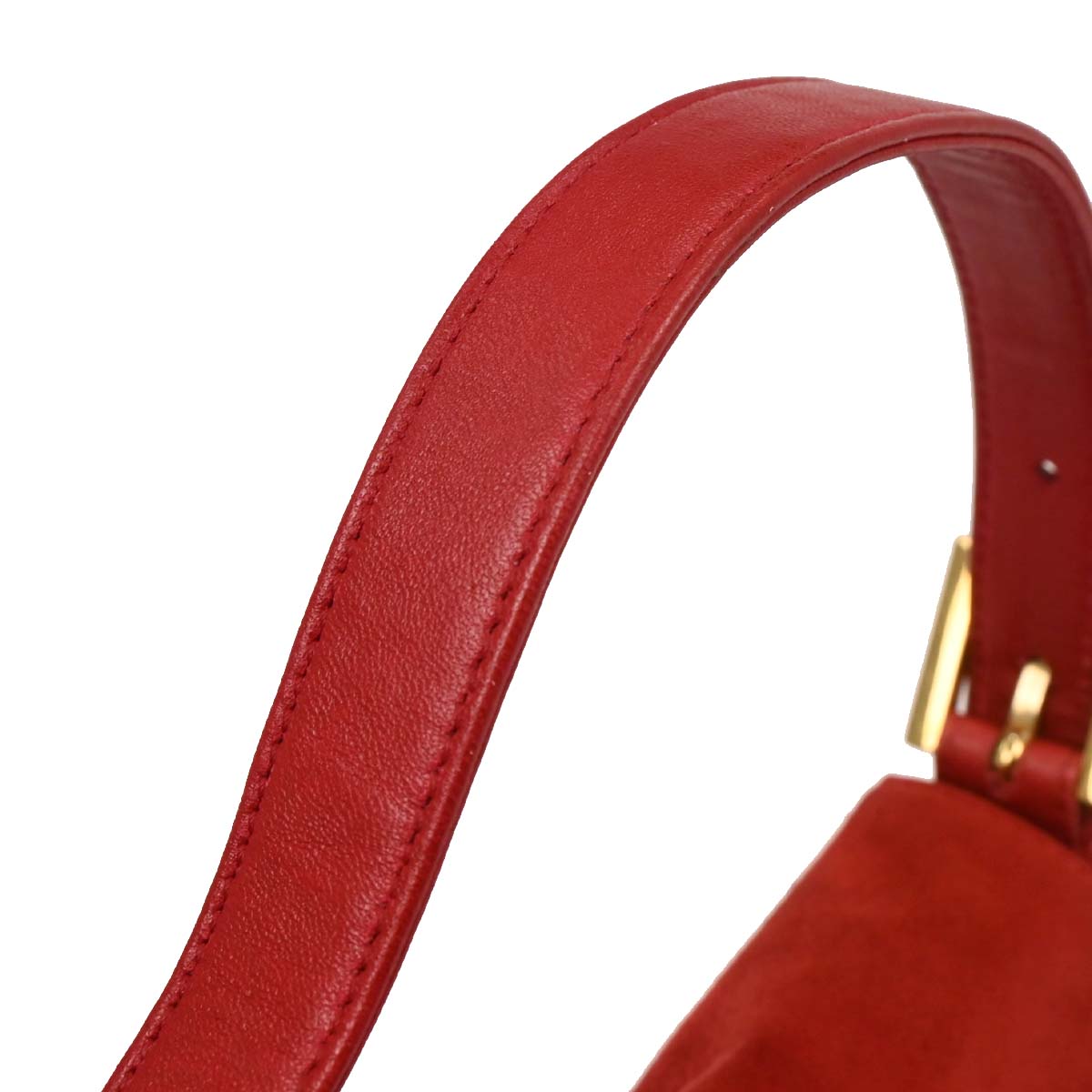 Fendi Red Suede Baguette Handbag