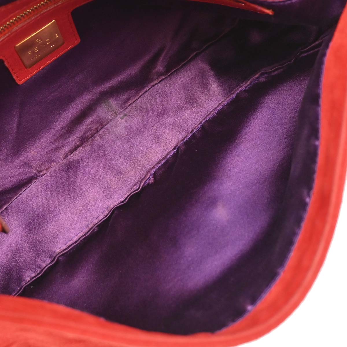 Fendi Red Suede Baguette Handbag