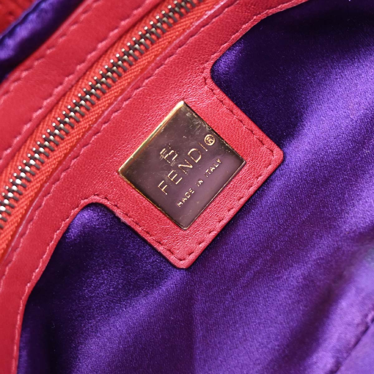 Fendi Red Suede Baguette Handbag