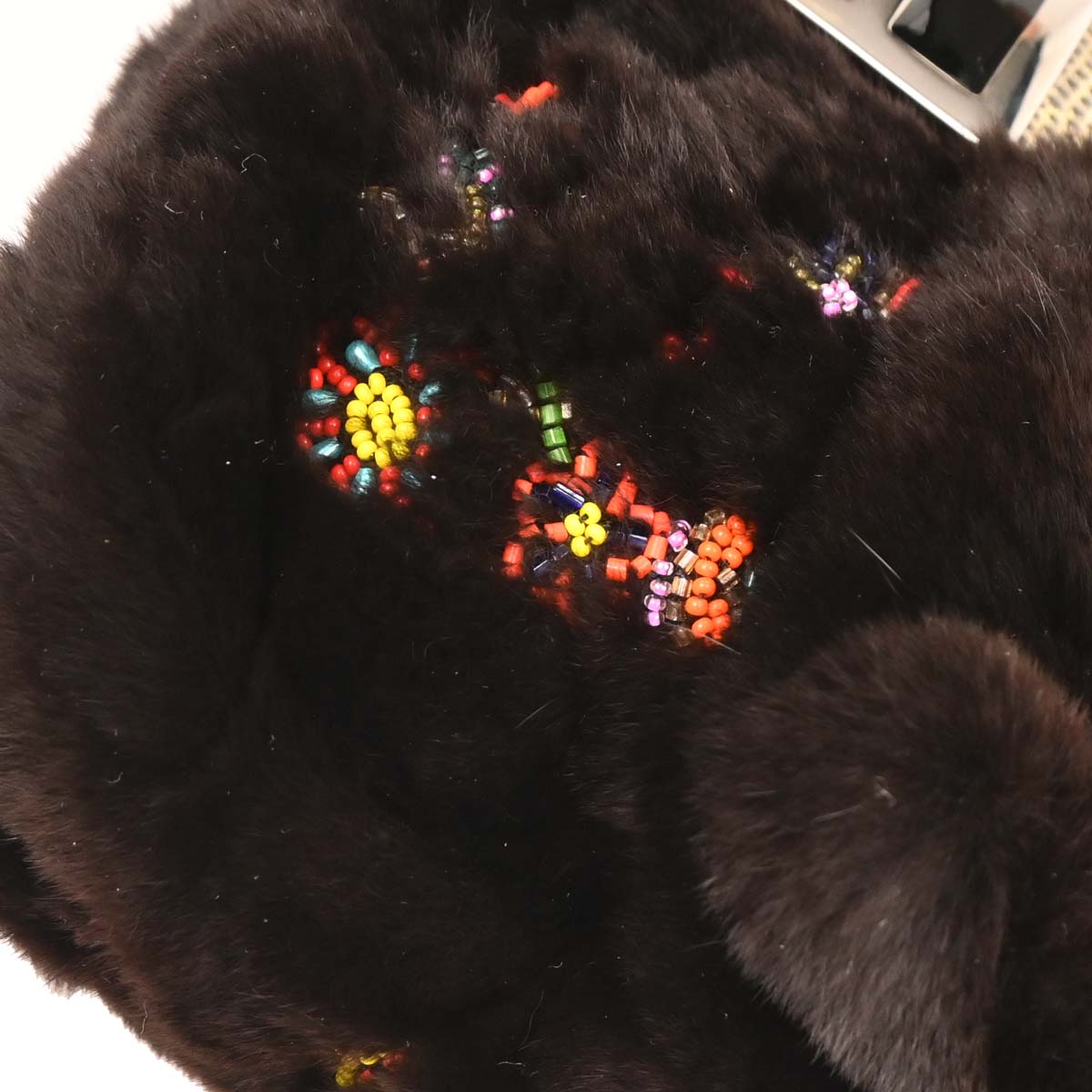 Fendi * Black Fur Python Baguette Handbag