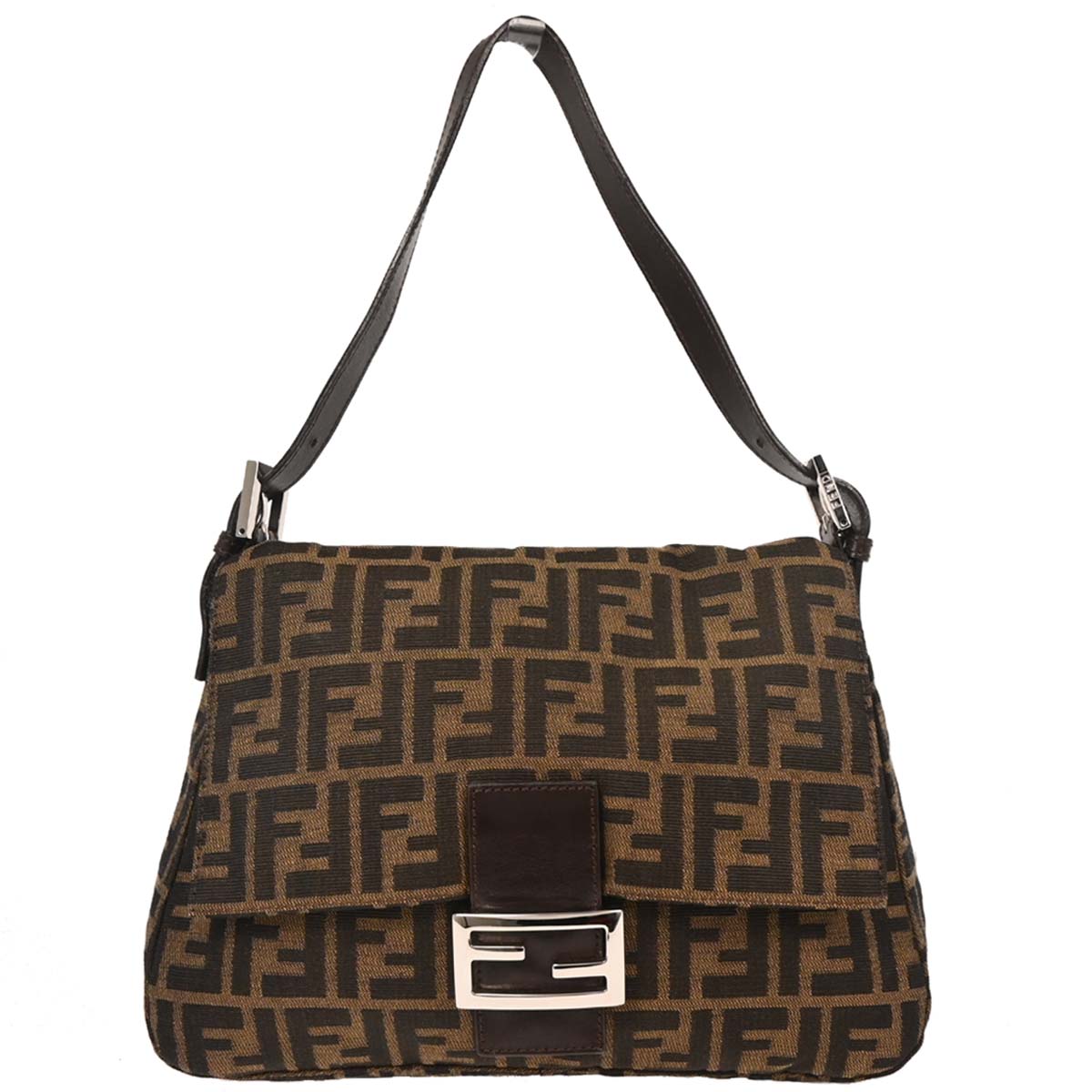 Fendi Brown Canvas Zucca Mamma Baguette Handbag