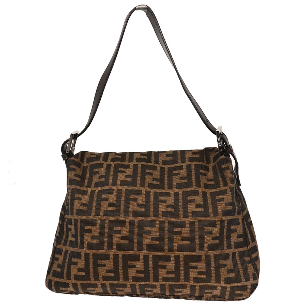 Fendi Brown Canvas Zucca Mamma Baguette Handbag