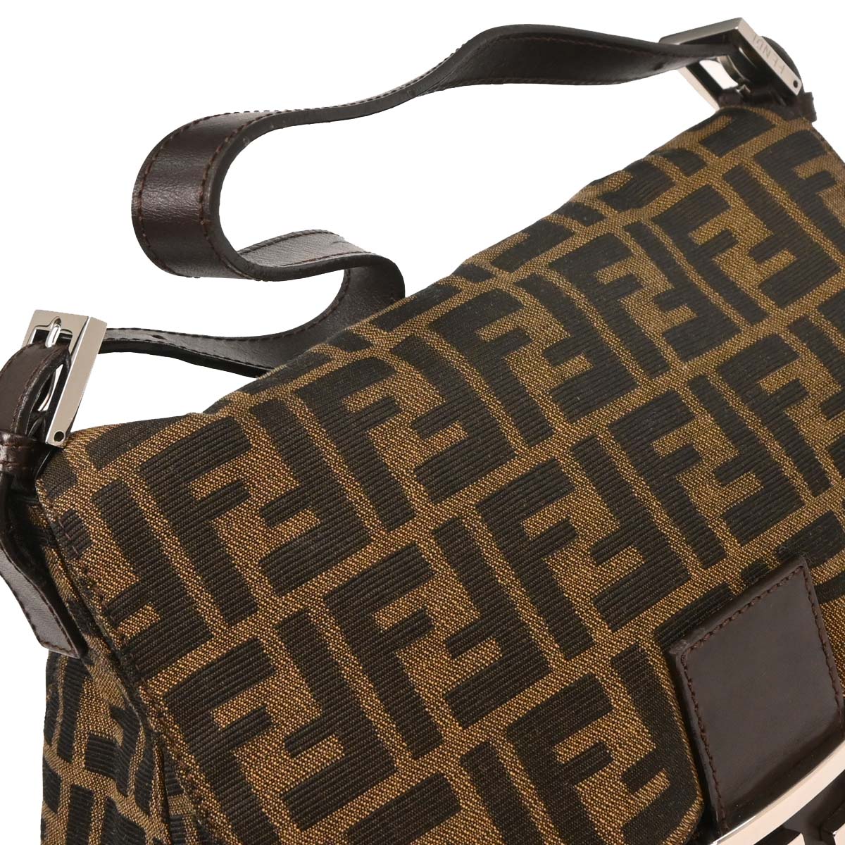 Fendi Brown Canvas Zucca Mamma Baguette Handbag