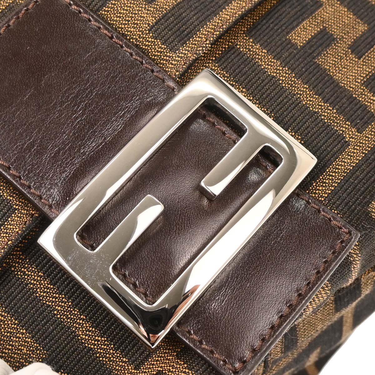 Fendi Brown Canvas Zucca Mamma Baguette Handbag