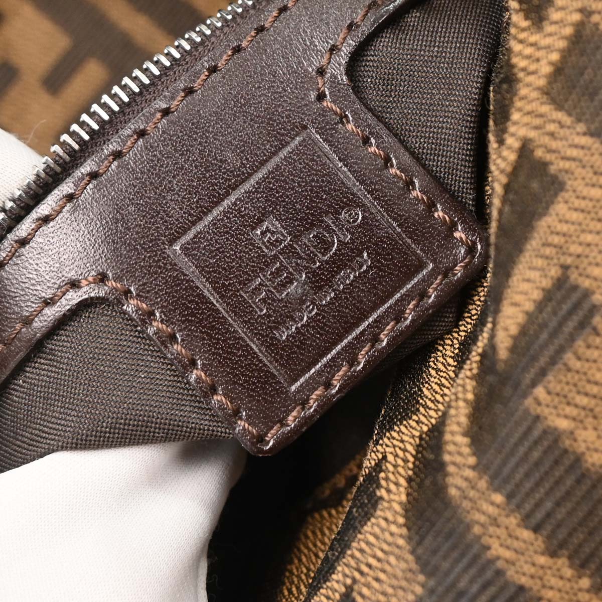 Fendi Brown Canvas Zucca Mamma Baguette Handbag