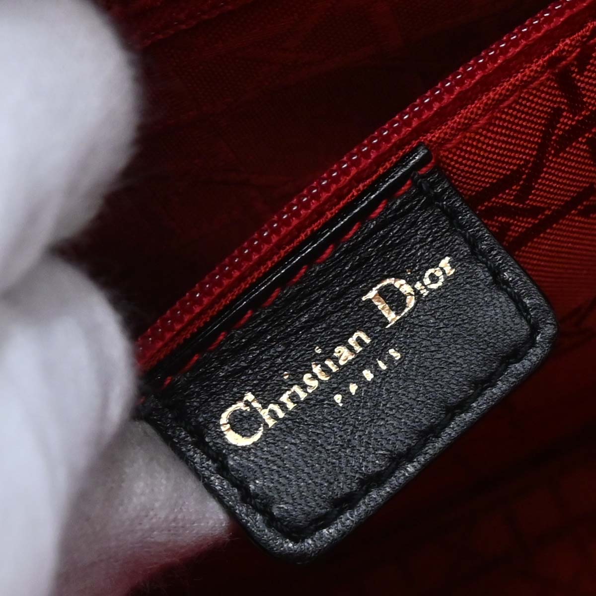Christian Dior Black Lambskin Lady Dior Cannage 2way Shoulder Handbag
