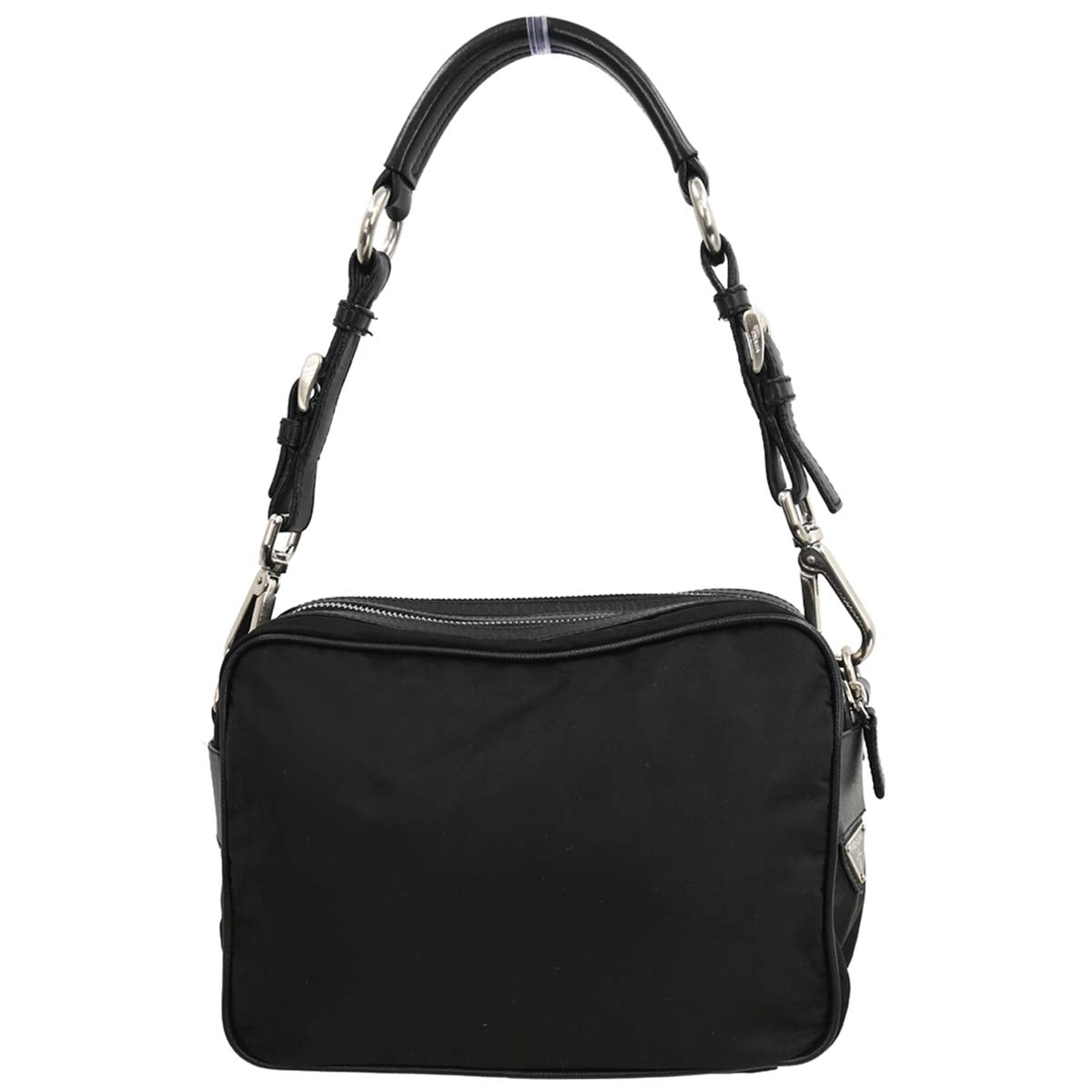 Prada Black Nylon Leather Handbag